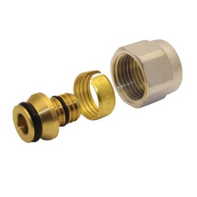 NICKEL PLATED MULTI-LAYER NUT & ADAPTOR TO COPPER COMPRESSION (UNIVERSAL, ½” & 15mm x 16mm)