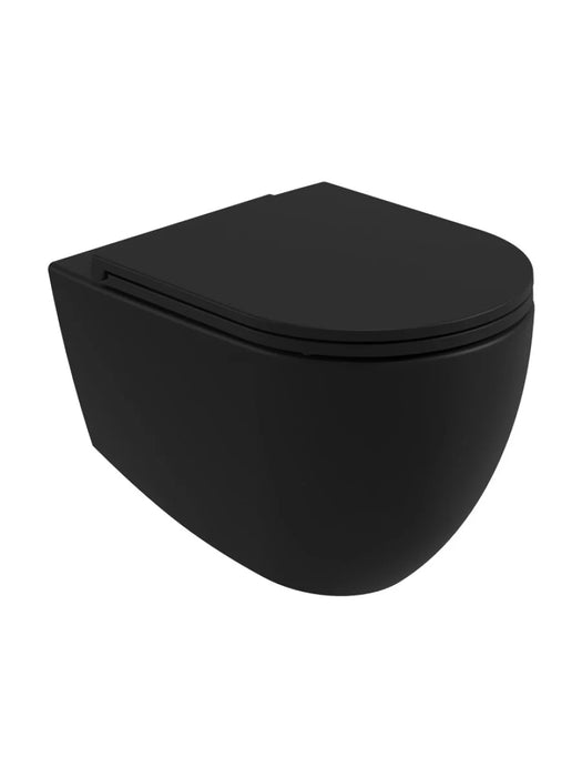AVANTI Rimless Wall Hung WC & Soft Close Seat Carbon Black
