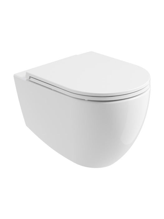 AVANTI Rimless Wall Hung WC & Soft Close Seat Ceramic White