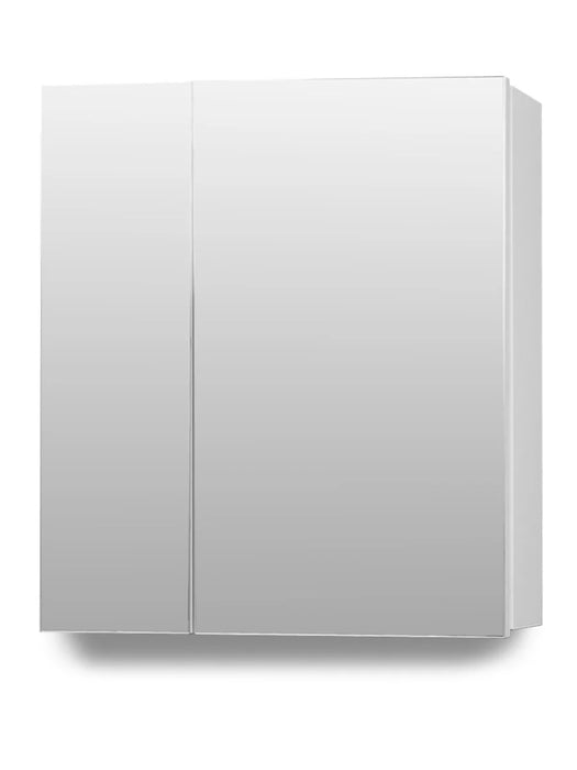 HAMPTON Non-illuminated Wall Hung 60cm Two Door Mirror Cabinet Gloss White