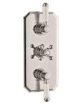 CARYS Traditional Thermostatic Concealed Triple Control Shower Valve Chrome