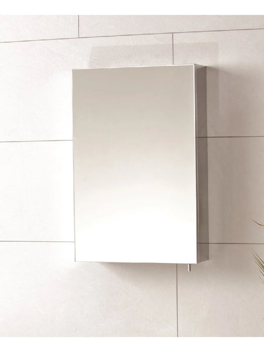 STILO Non-illuminated Stainless Steel 400x600mm Single Door Mirror Cabinet