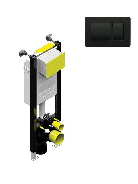 Large Fastfix Frame for Wall Hung WC Rectangle Fascia Plate Black