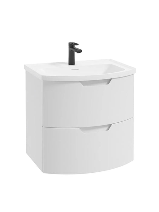 ARC Wall Hung 60cm Two Drawer Vanity Unit Matt White