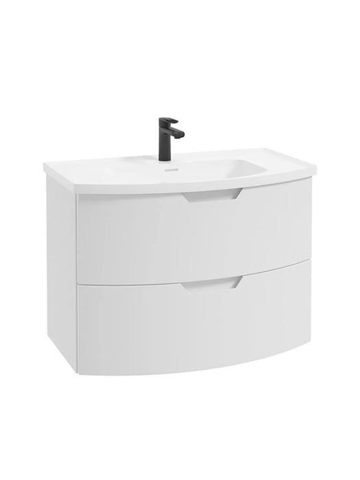 ARC Wall Hung 80cm Two Drawer Vanity Unit Matt White