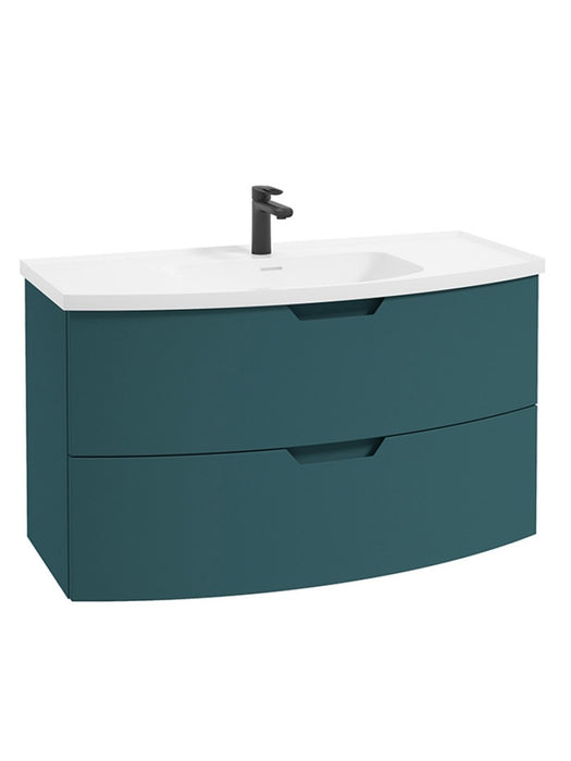 ARC Wall Hung 100cm Two Drawer Vanity Unit Matt Ocean Blue