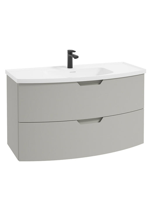 ARC Wall Hung 100cm Two Drawer Vanity Unit Matt Arctic Grey