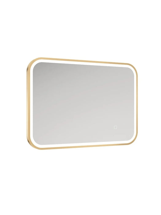 ASTRID Beam Illuminated 500x700mm Metal Frame Rectangle Mirror Brushed Gold