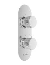 ALITA Knurled Dual Control 2 Outlet Shower Valve Chrome