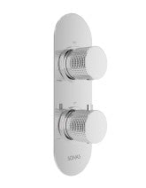 ALITA Knurled Dual Control 3 Outlet Shower Valve Chrome