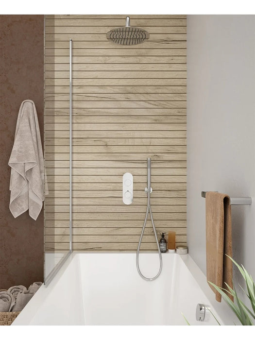 ALITA Knurled Bath Set 3 & Wall Mounted Fixed Head Chrome