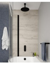 ALITA Knurled Bath Set 4 & Ceiling Mounted Fixed Head Matt Black