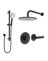 HAKK Thermostatic Shower Set 1 with Wall Arm Matt Black