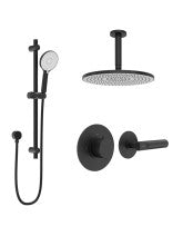 HAKK Thermostatic Shower Set 1 with Ceiling Arm Matt Black