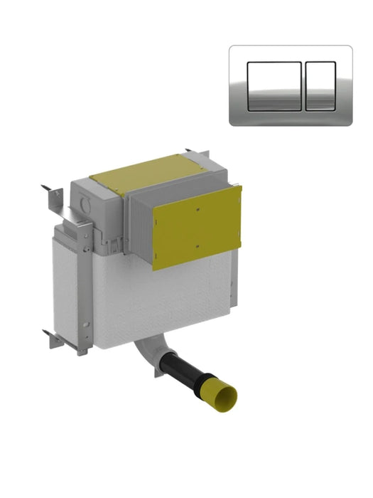 Concealed Cistern for Back to Wall WC Rectangle Fascia Plate Chrome