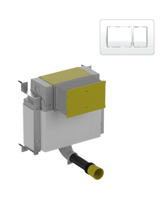 Concealed Cistern for Back to Wall WC Rectangle Fascia Plate White