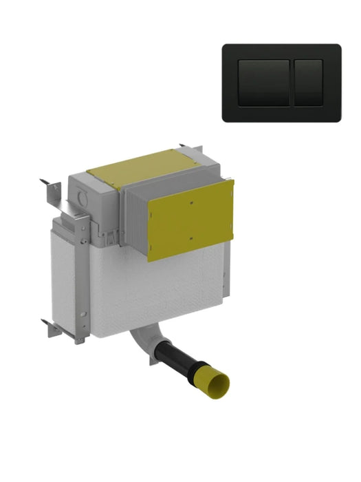 Concealed Cistern for Back to Wall WC Rectangle Fascia Plate Black