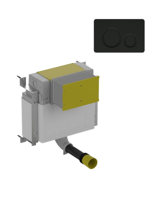 Concealed Cistern for Back to Wall WC Circle Fascia Plate Black