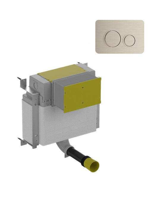 Concealed Cistern for Back to Wall WC Circle Fascia Plate Brushed Nickel