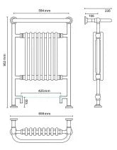 CHAPEL 1 Traditional 952x659mm Heated Towel Rail Chrome