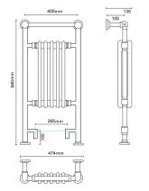 CROFT Traditional 940x474mm Heated Towel Rail Chrome