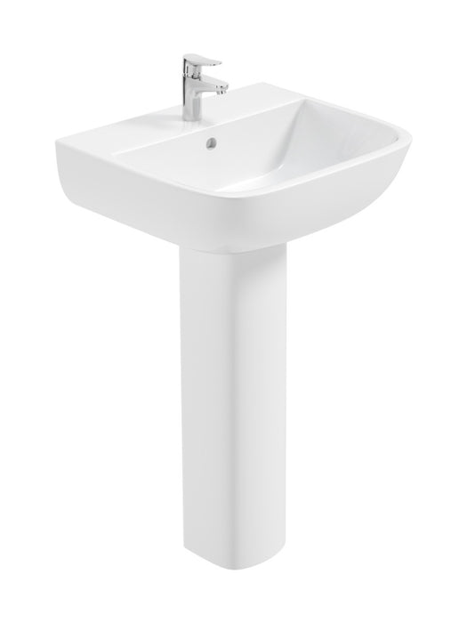 RUBIX 52cm 1 Tap Hole Wash Basin & Full Pedestal