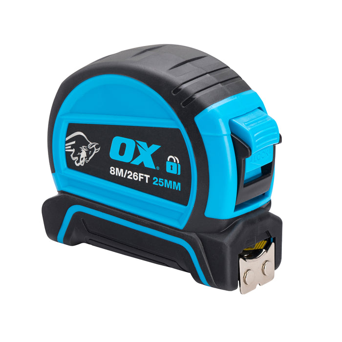 OX Pro Dual Auto Lock Tape Measure – 8m / 26ft