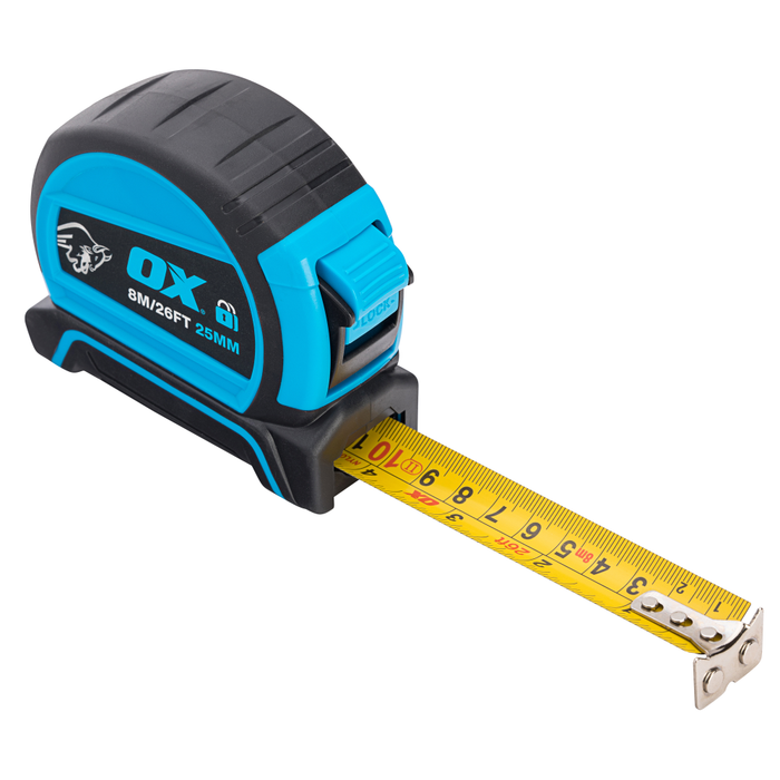 OX Pro Dual Auto Lock Tape Measure – 8m / 26ft