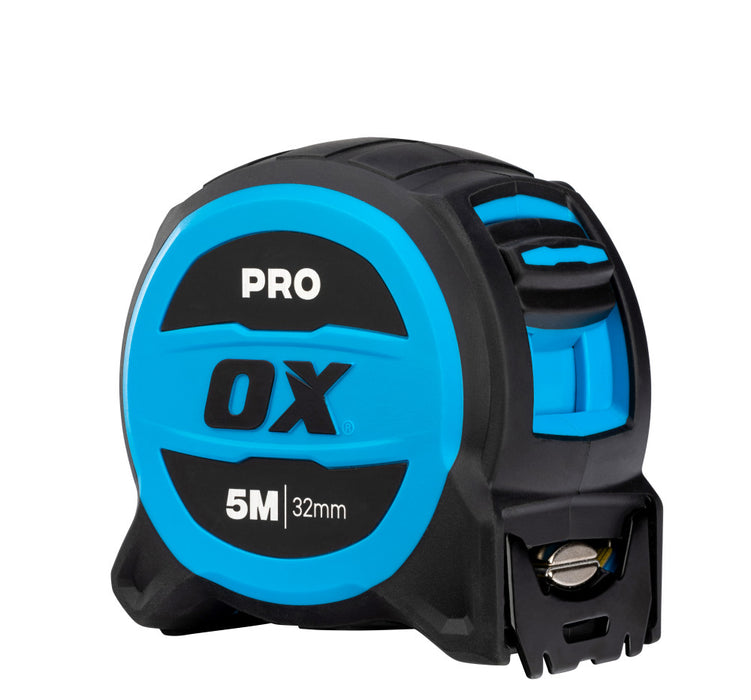 OX Pro 5m Metric Only Tuff Blade Tape Measure – Magnetic Dual Hook & 32mm Wide Blade