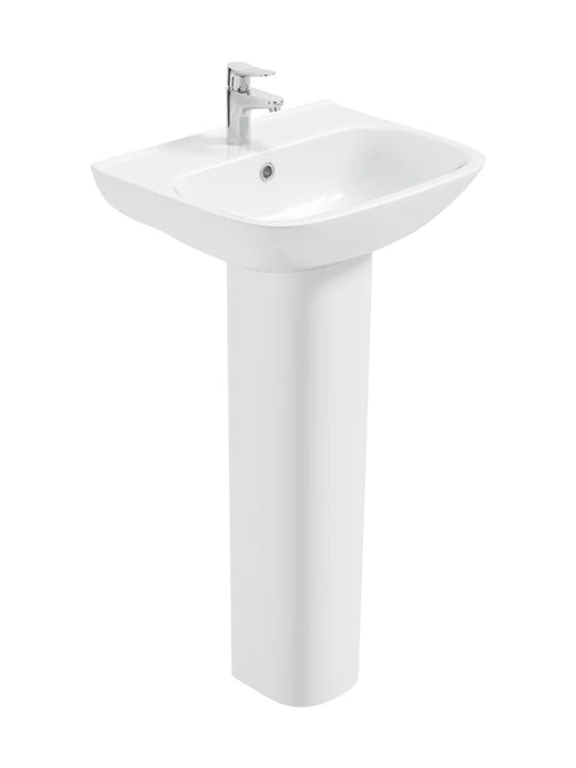 SCALA 52cm 1 Tap Hole Wash Basin & Full Pedestal
