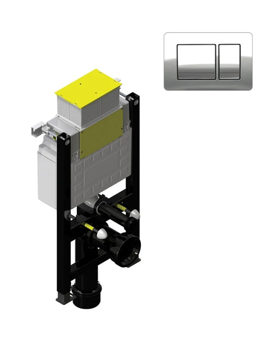 Small Fastfix Frame for Wall Hung WC Rectangle Fascia Plate Chrome