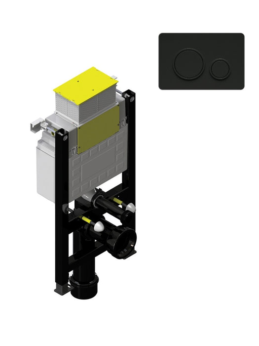 Small Fastfix Frame for Wall Hung WC Circle Fascia Plate Black