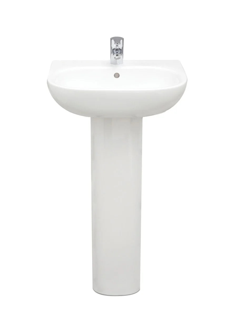 STRATA 1 Tap Hole Wash Basin & Full Pedestal — FAB Hardware