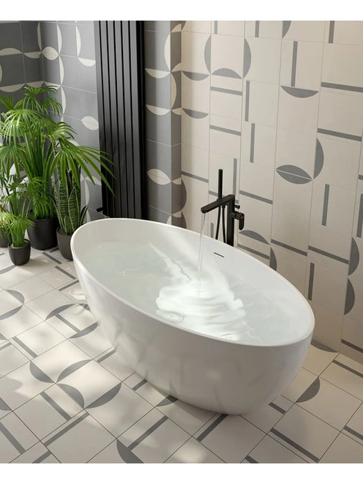 MAROVO Freestanding 1600x800mm Bath White including Waste & Overflow