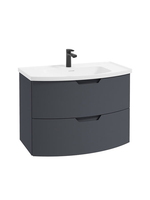 ARC Wall Hung 80cm Two Drawer Vanity Unit Matt White