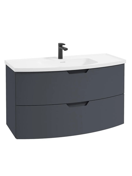 ARC Wall Hung 100cm Two Drawer Vanity Unit Matt Night Sky Blue