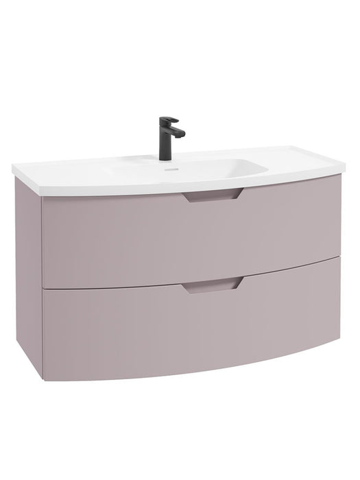 ARC Wall Hung 100cm Two Drawer Vanity Unit Matt Cashmere Pink