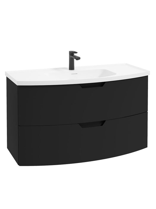 ARC Wall Hung 100cm Two Drawer Vanity Unit Matt Black