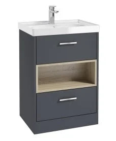 MALMO Floor standing 60cm Two Drawer Vanity Unit With Choice of Colours