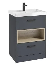 MALMO Floor standing 60cm Two Drawer Vanity Unit With Choice of Colours