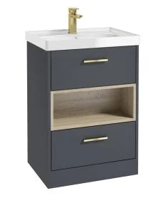 MALMO Floor standing 60cm Two Drawer Vanity Unit With Choice of Colours