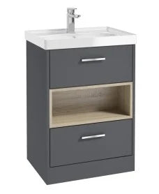 MALMO Floor standing 60cm Two Drawer Vanity Unit With Choice of Colours
