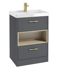 MALMO Floor standing 60cm Two Drawer Vanity Unit With Choice of Colours