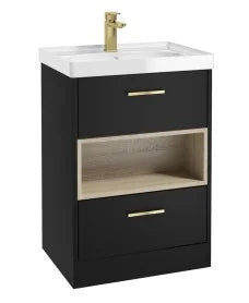 MALMO Floor standing 60cm Two Drawer Vanity Unit With Choice of Colours