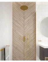 ALITA Knurled Shower Set 2 &  Ceiling Mounted Fixed Head Brushed Gold
