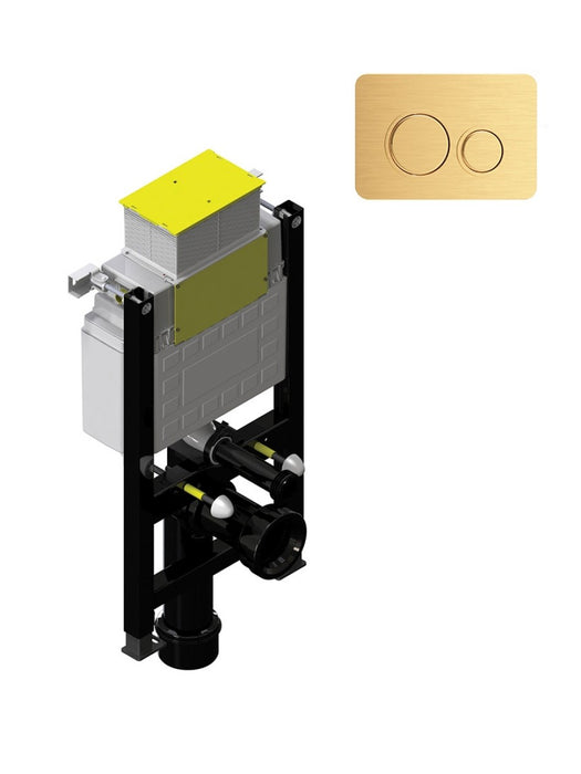 Small Fastfix Frame for Wall Hung WC Circle Fascia Plate Brushed Gold