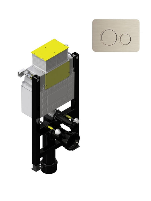 Small Fastfix Frame for Wall Hung WC Circle Fascia Plate Brushed Nickel